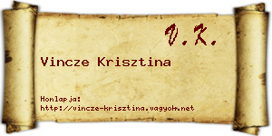 Vincze Krisztina névjegykártya